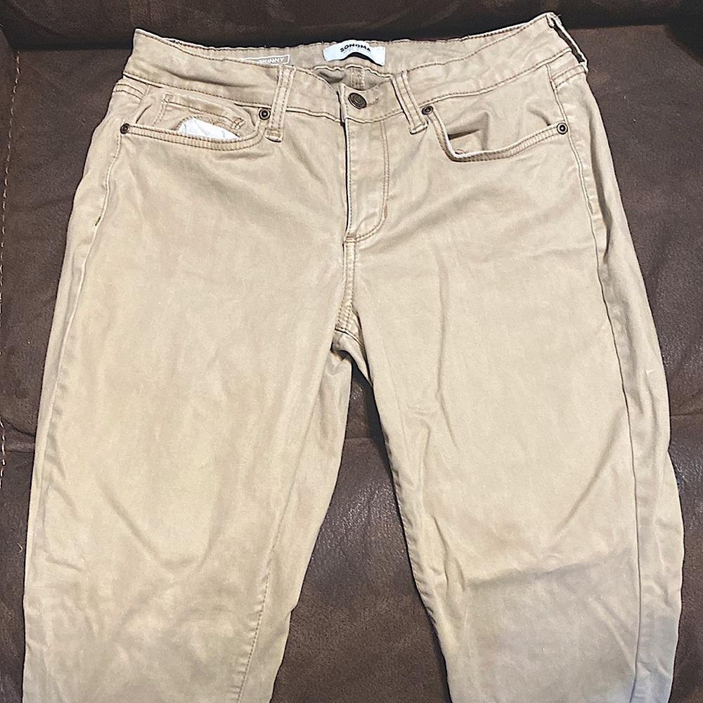 Khaki skinny jeans